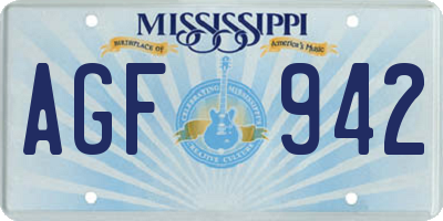 MS license plate AGF942