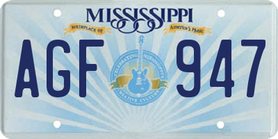 MS license plate AGF947