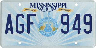 MS license plate AGF949