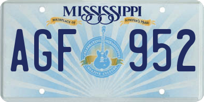 MS license plate AGF952