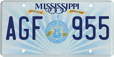 MS license plate AGF955