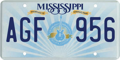 MS license plate AGF956