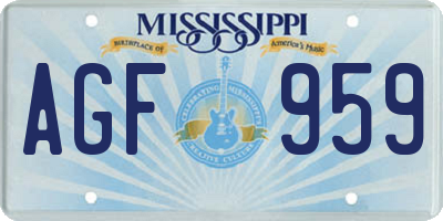 MS license plate AGF959