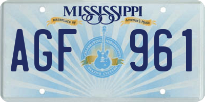 MS license plate AGF961