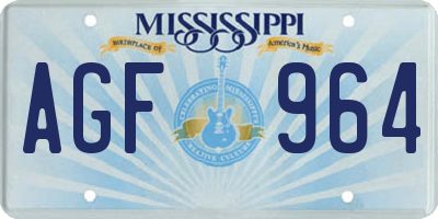MS license plate AGF964