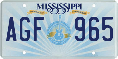 MS license plate AGF965