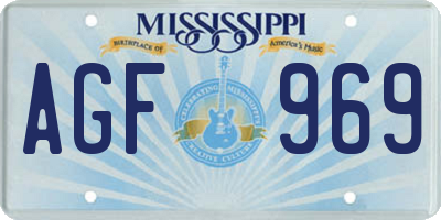 MS license plate AGF969