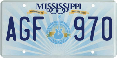 MS license plate AGF970