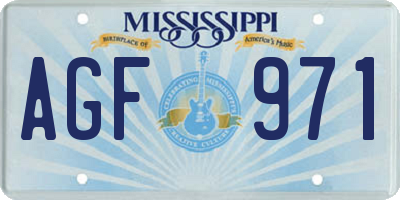 MS license plate AGF971