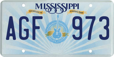 MS license plate AGF973