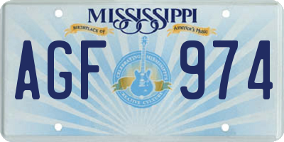 MS license plate AGF974