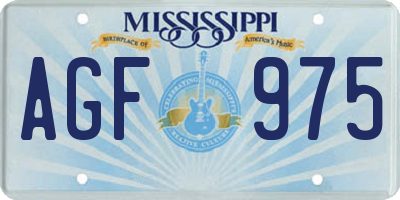 MS license plate AGF975