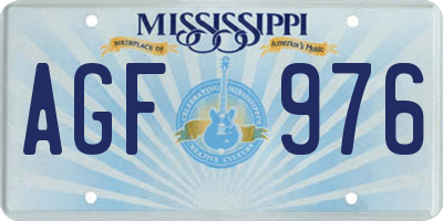 MS license plate AGF976