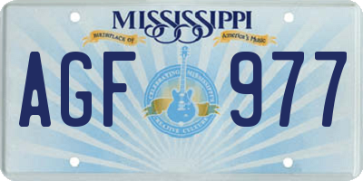MS license plate AGF977
