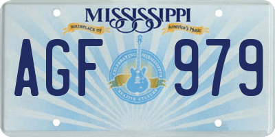 MS license plate AGF979