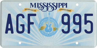 MS license plate AGF995