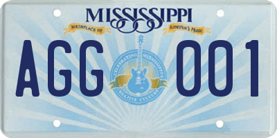 MS license plate AGG001