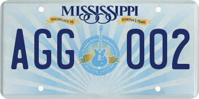 MS license plate AGG002