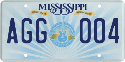 MS license plate AGG004