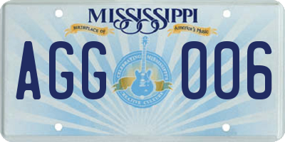 MS license plate AGG006