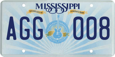 MS license plate AGG008