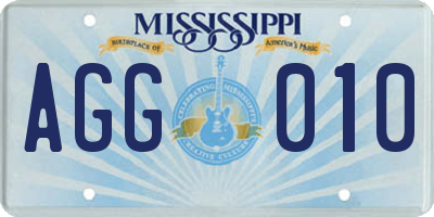 MS license plate AGG010