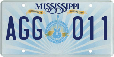 MS license plate AGG011