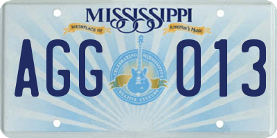 MS license plate AGG013