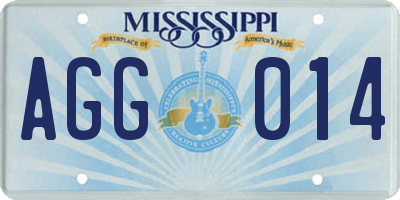 MS license plate AGG014