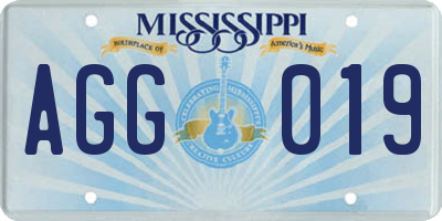 MS license plate AGG019