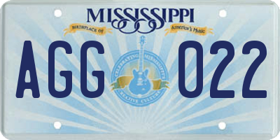 MS license plate AGG022