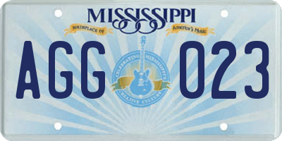 MS license plate AGG023