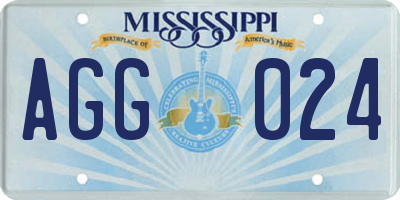 MS license plate AGG024