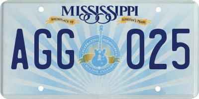MS license plate AGG025