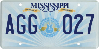 MS license plate AGG027