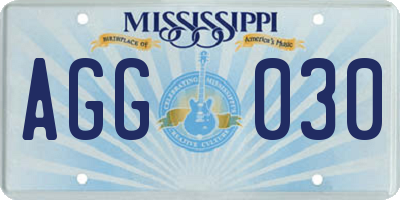 MS license plate AGG030