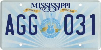 MS license plate AGG031