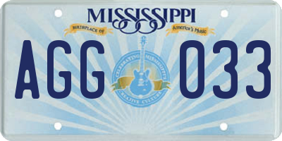MS license plate AGG033