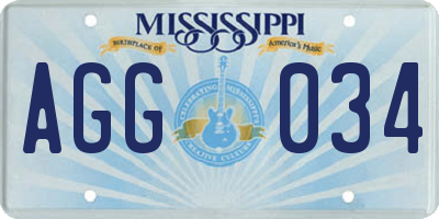 MS license plate AGG034