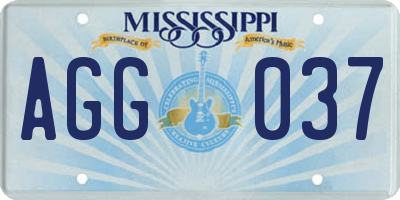 MS license plate AGG037
