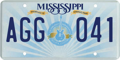 MS license plate AGG041