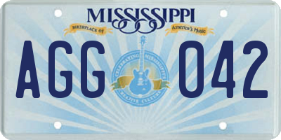 MS license plate AGG042