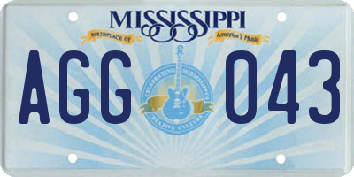 MS license plate AGG043