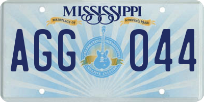 MS license plate AGG044