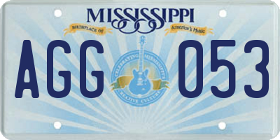 MS license plate AGG053