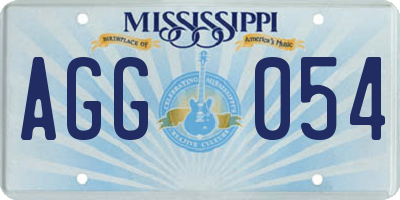 MS license plate AGG054