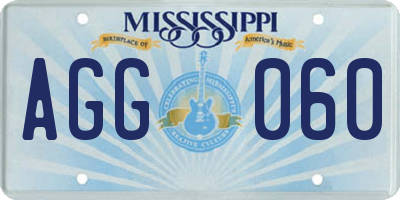 MS license plate AGG060