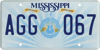MS license plate AGG067