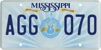 MS license plate AGG070