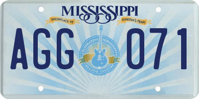 MS license plate AGG071